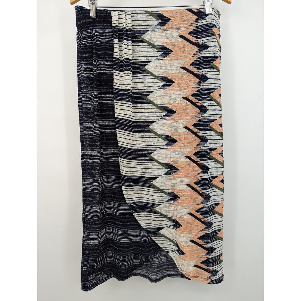Maeve Anthropologie Skirt Women Large Midi Plata Chevron Striped Boho Tulip Hem